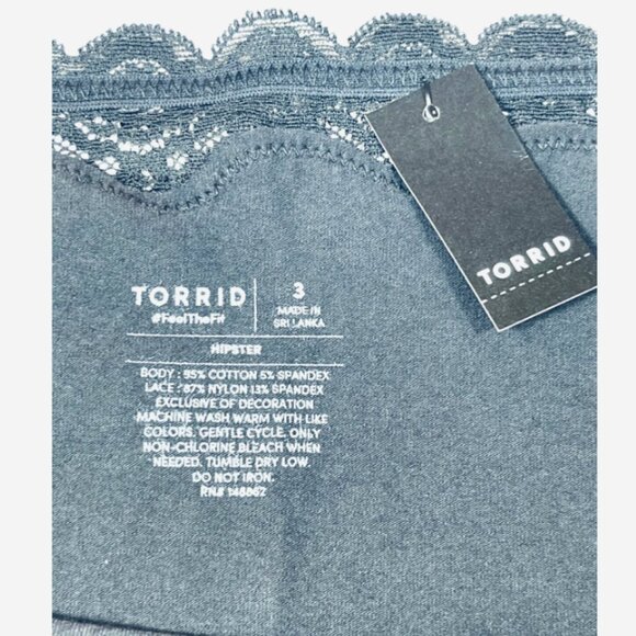 Torrid Black Hipster Panties 3X 22/24 NWT Soft Stretch Everyday Fit - Picture 4 of 5